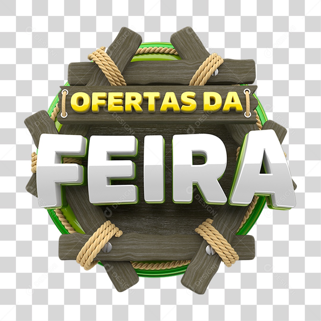 Selo 3D Ofertas da Feira PNG Transparente