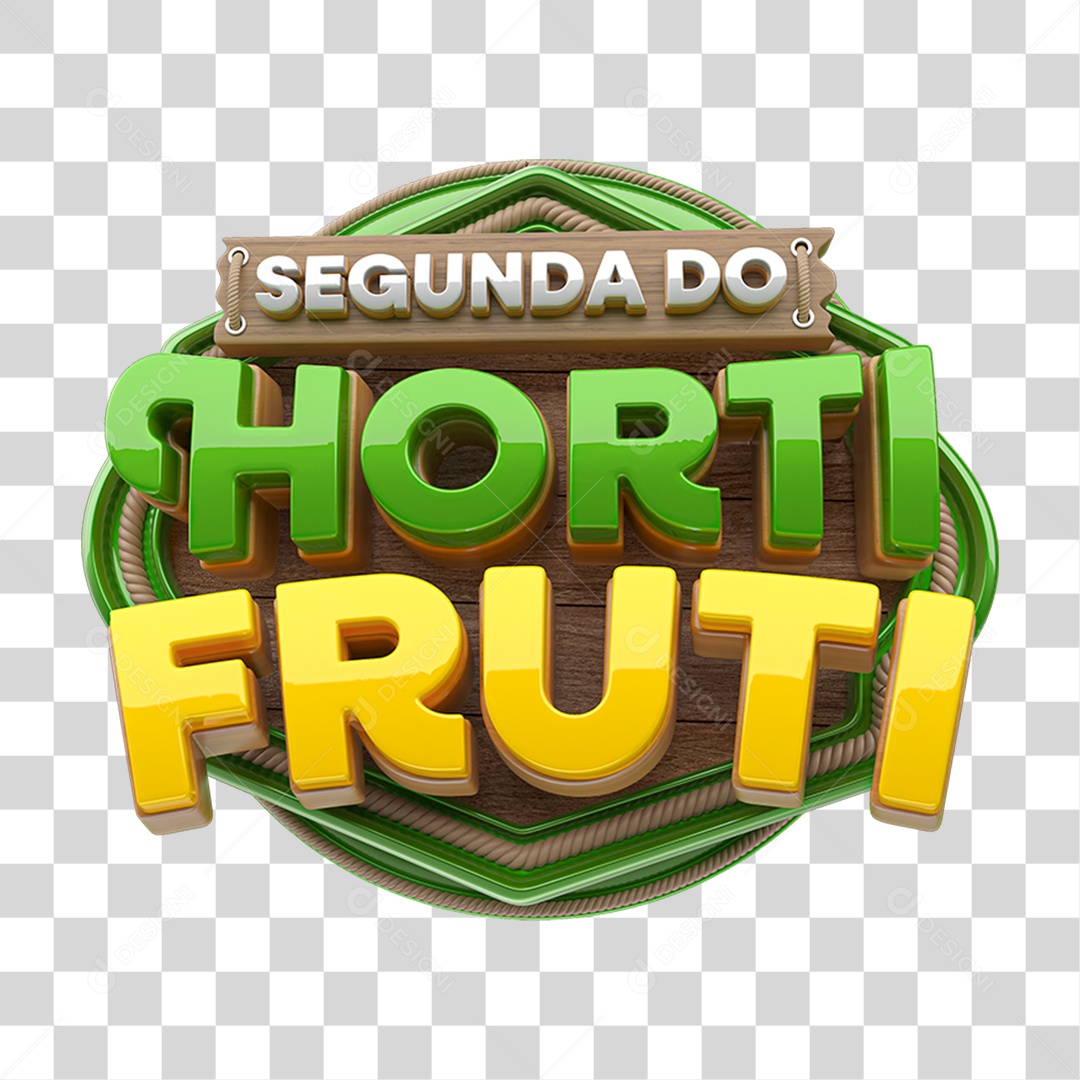 Selo 3D Segunda do Hortifruti PNG Transparente