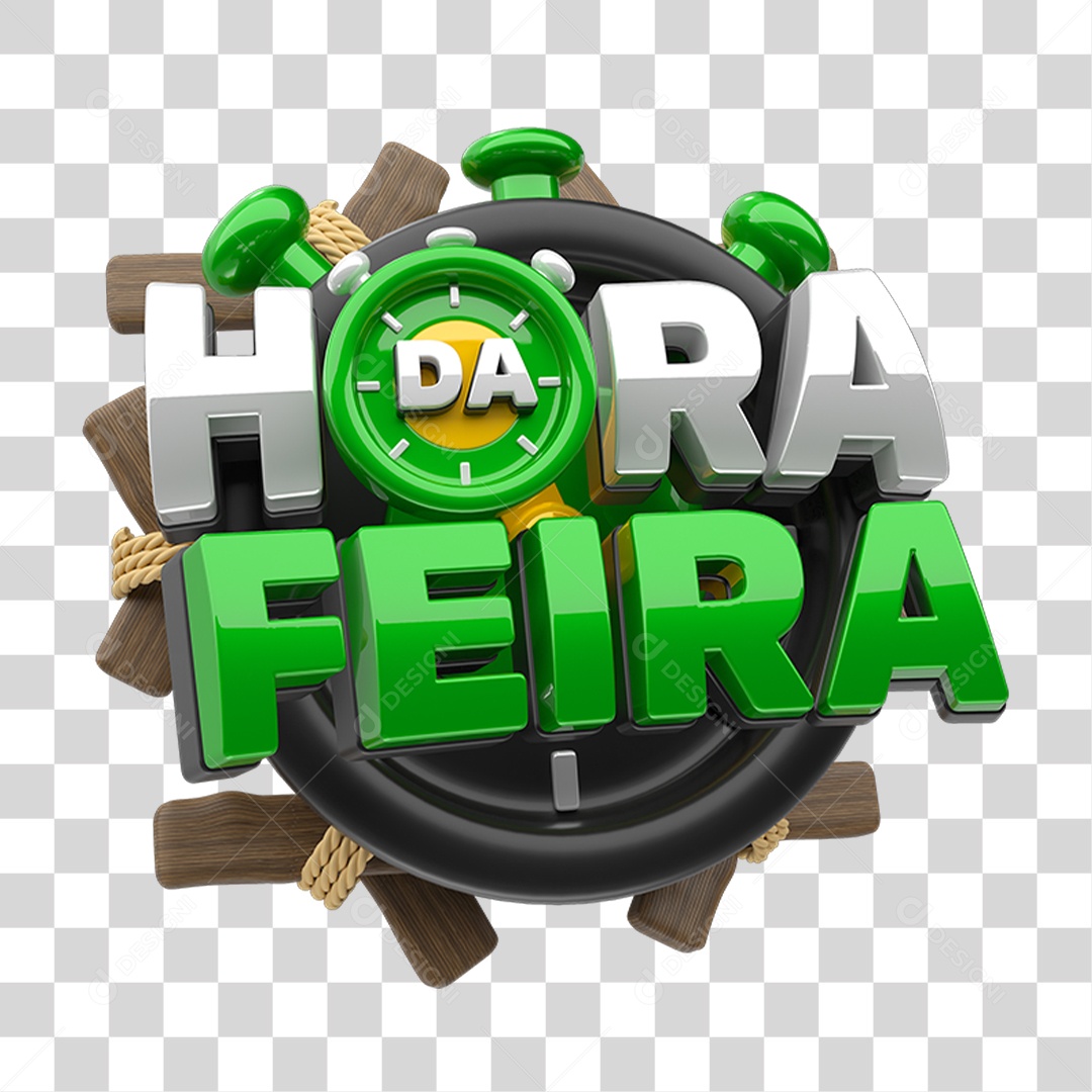 Selo 3D Hora da Feira PNG Transparente