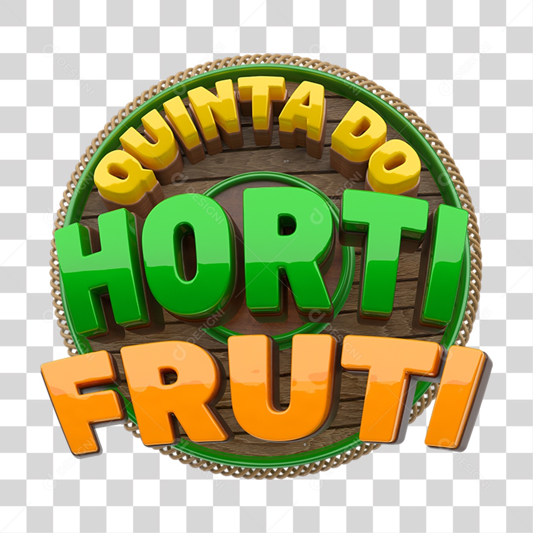 Selo 3D Quinta do Hortifruti  PNG Transparente