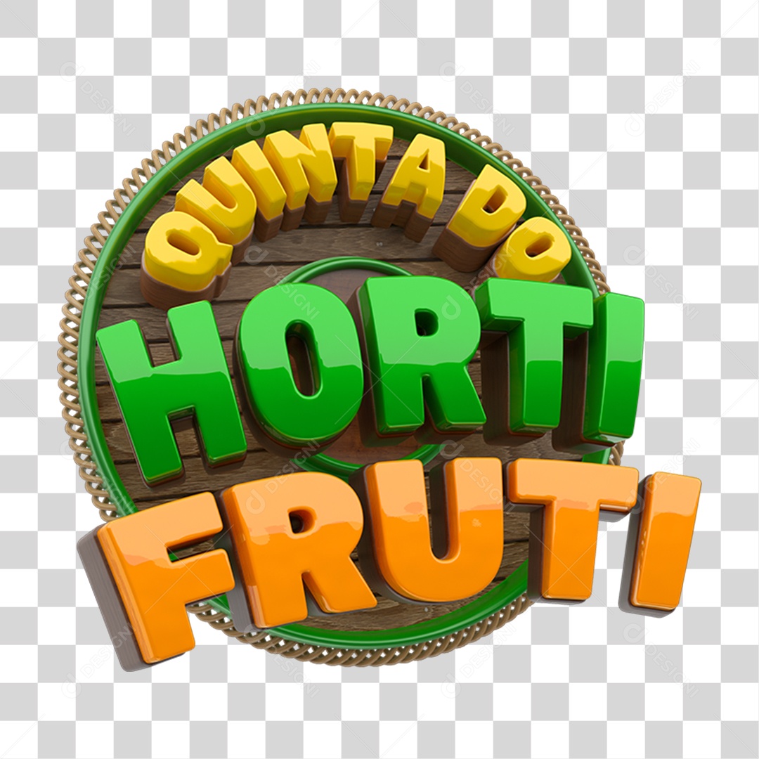 Selo 3D Quinta do Hortifruti  PNG Transparente