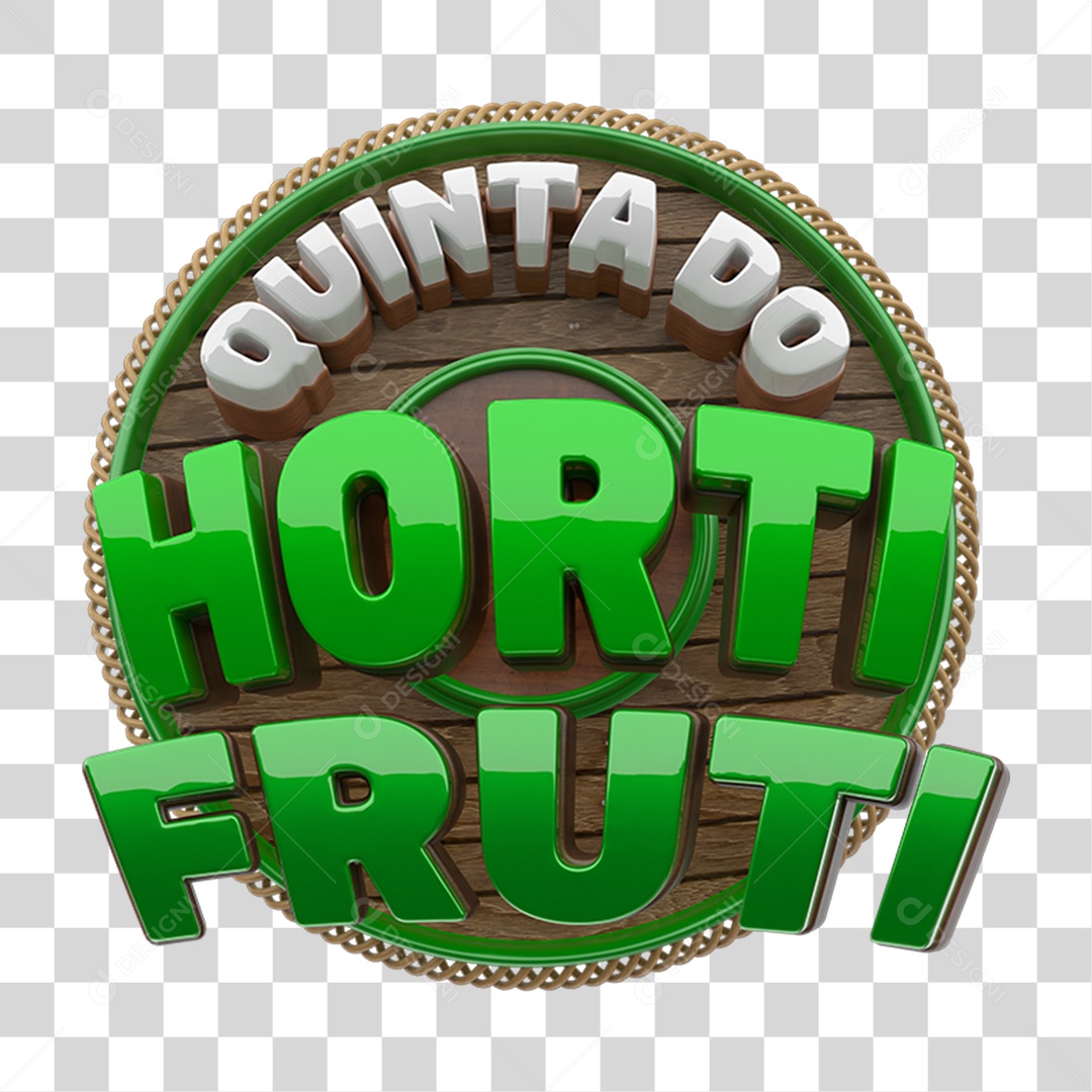 Selo 3D Quinta do Hortifruti  PNG Transparente