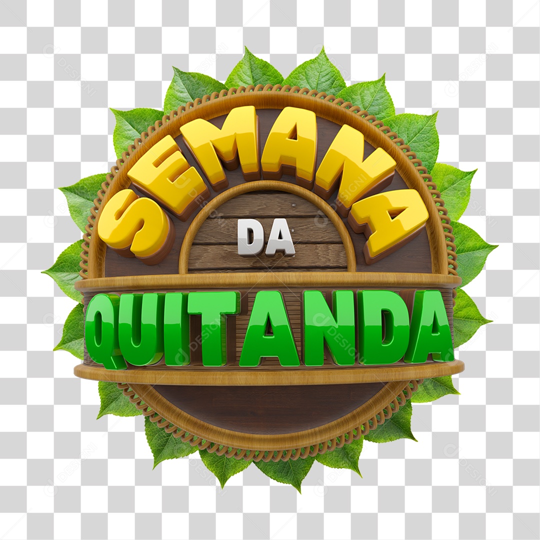 Selo 3D Semana da Quitanda PNG Transparente
