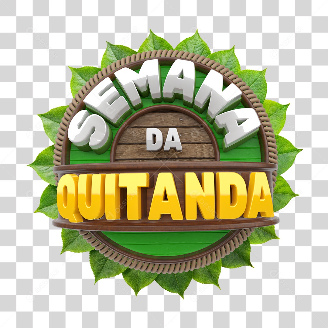 Selo 3D Semana da Quitanda PNG Transparente