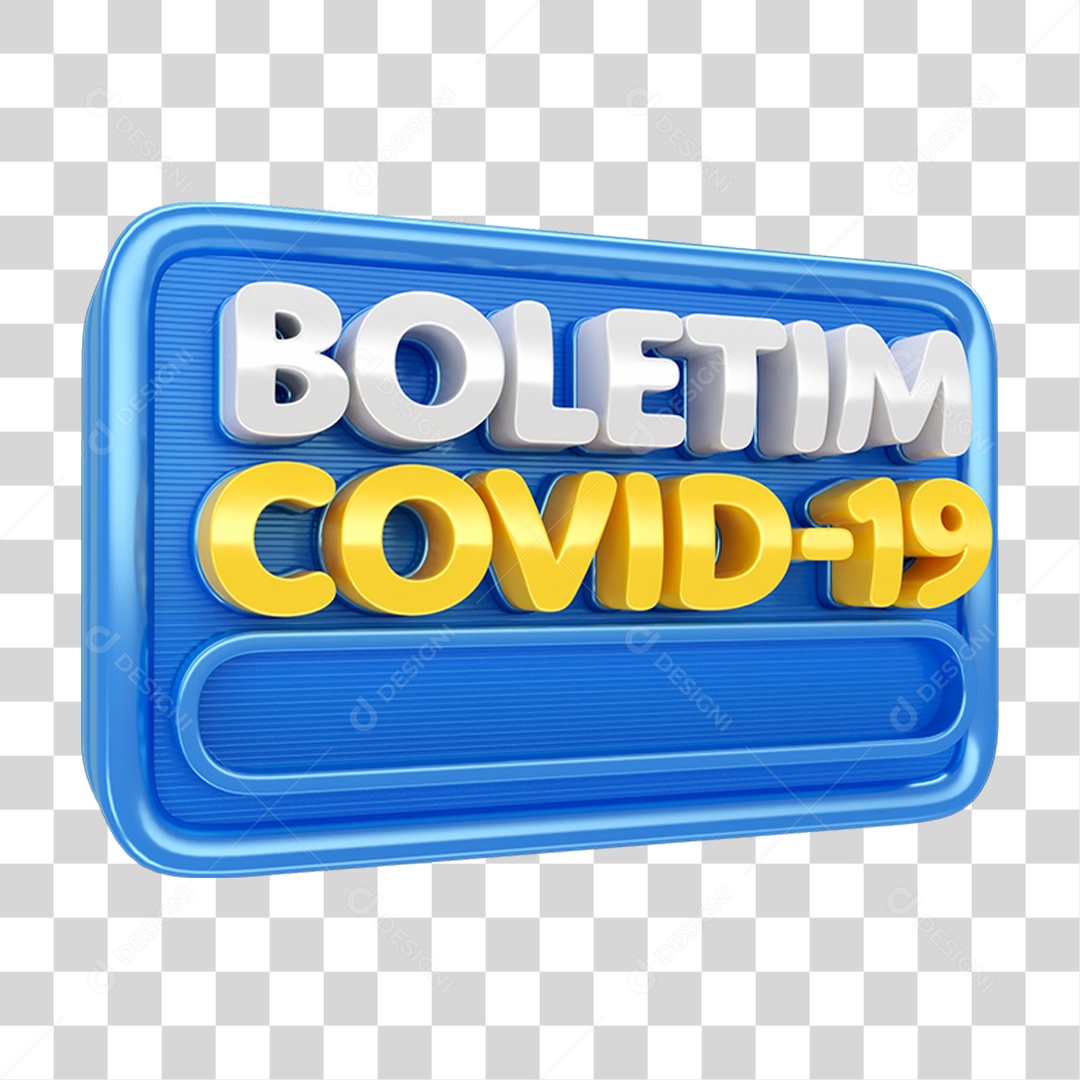 Selo 3D Boletim Covid-19 PNG Transparente