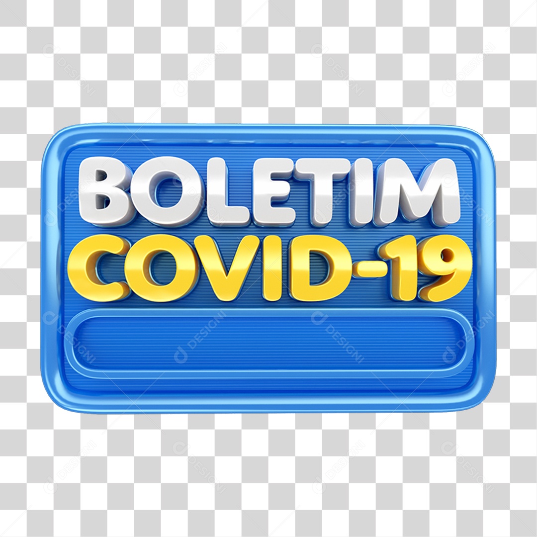 Selo 3D Boletim Covid-19 PNG Transparente