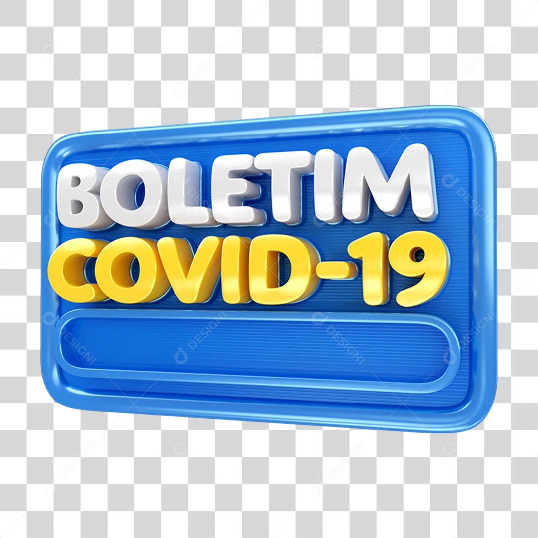 Selo 3D Boletim Covid-19 PNG Transparente