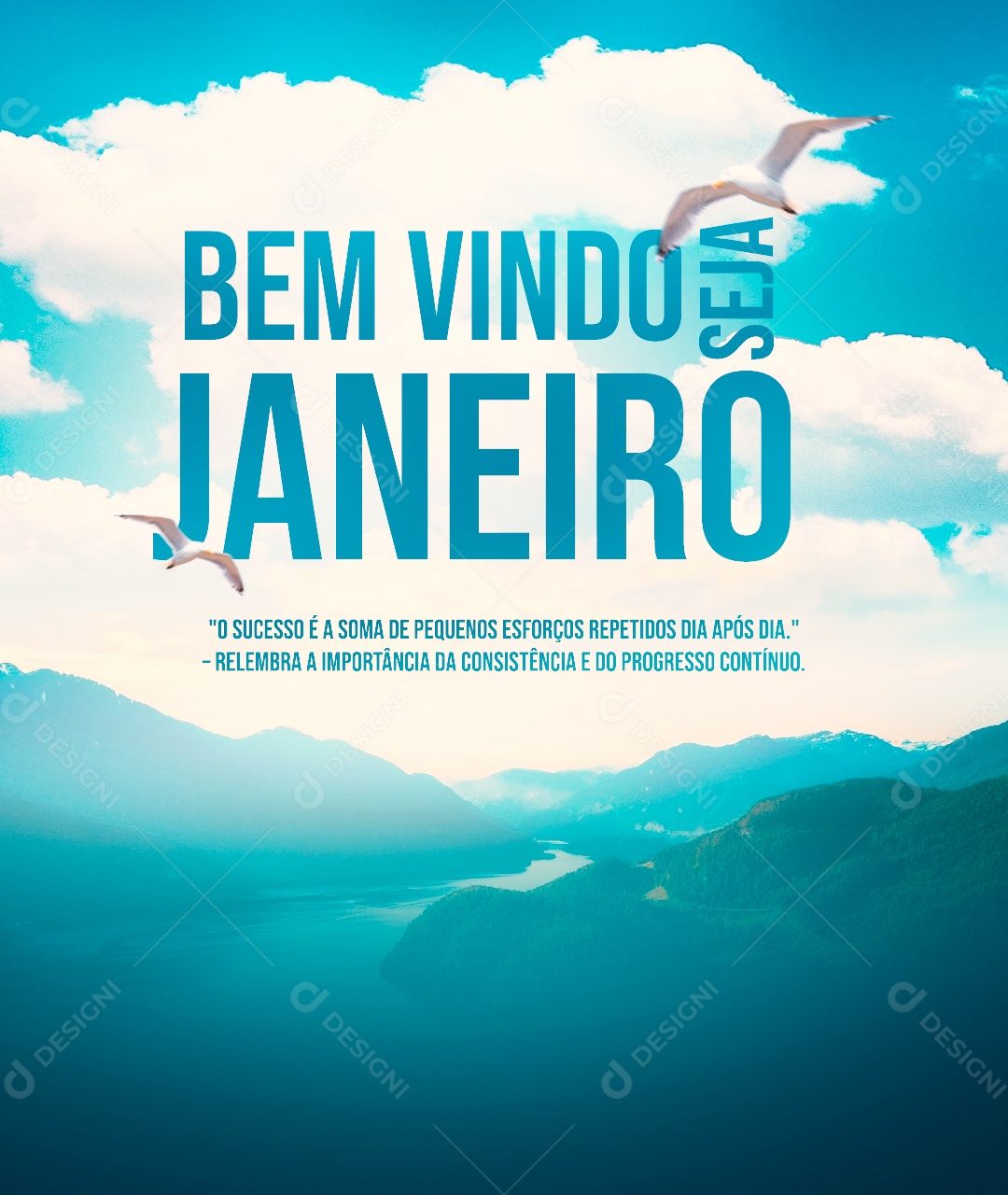 Bem Vindo Janeiro Ano Novo Social Media PSD Editável