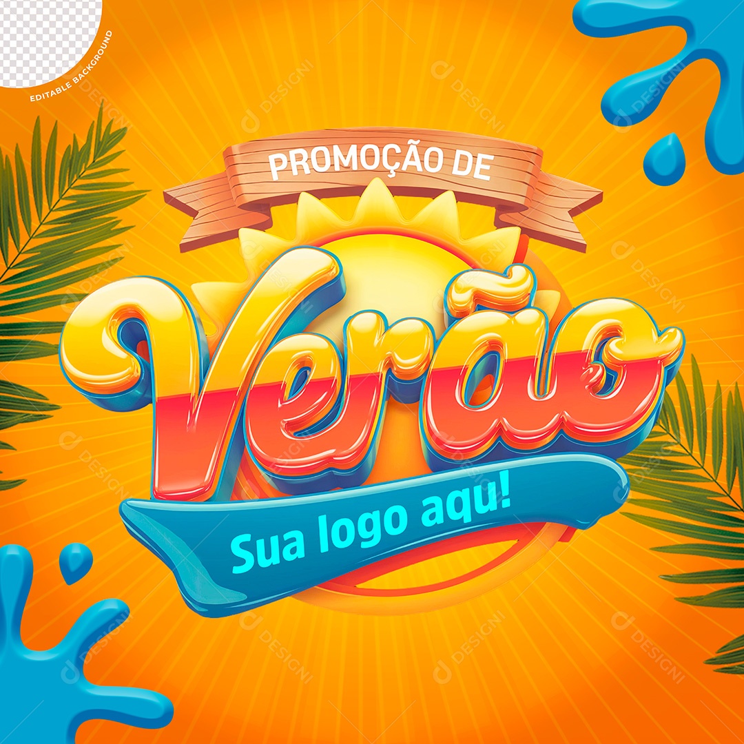 Selo 3D Promoção De Verão Para Composição PSD