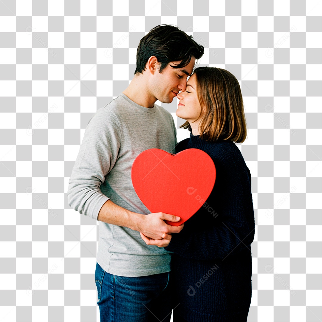 Homem e Mulher Abraçados PNG Transparente