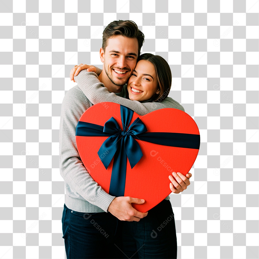 Homem e Mulher Abraçados PNG Transparente