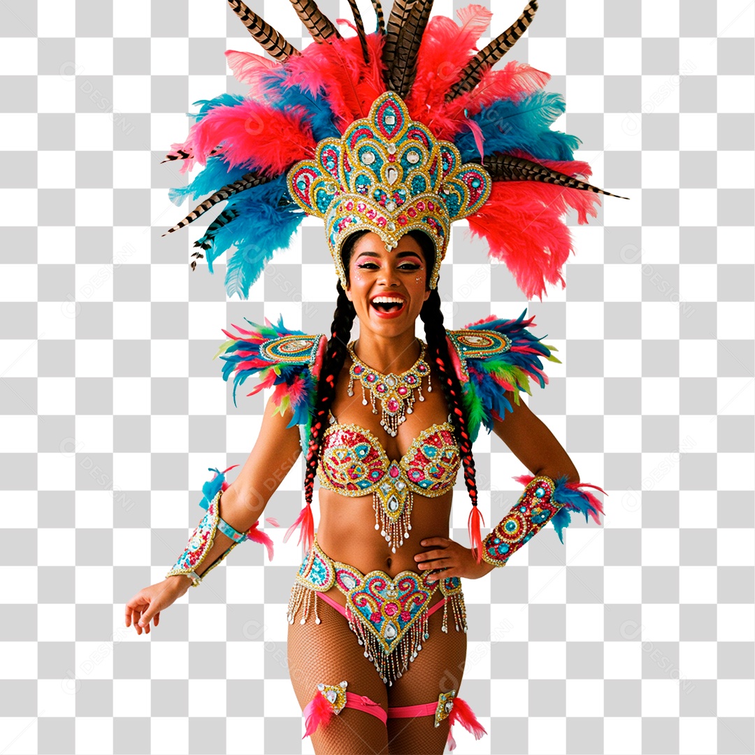 Mulher com Roupa Carnaval PNG Transparente