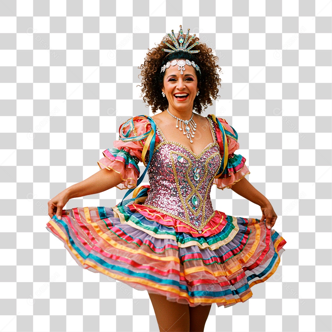 Mulher com Roupa Carnaval PNG Transparente