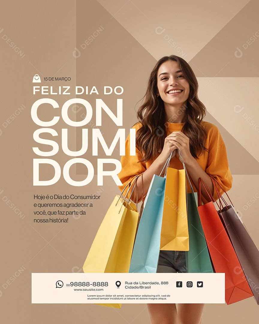 Feliz Dia Do Consumidor 15 De Março Social Media PSD Editável