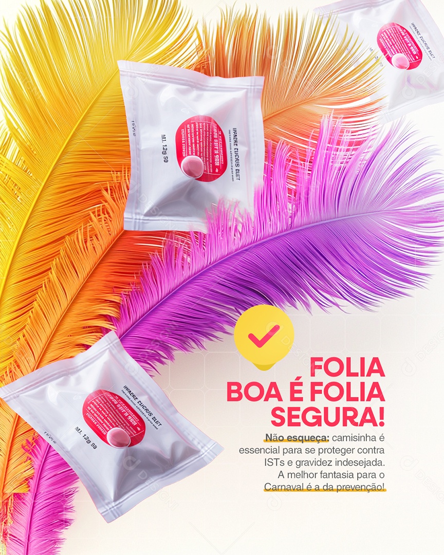 Avisos Folia Boa é Folia Segura Social Media PSD Editável