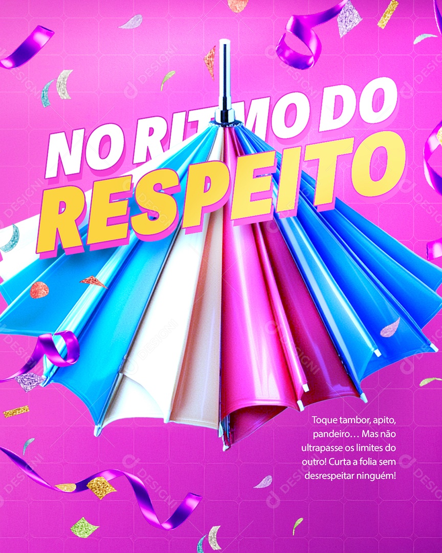 Avisos No Ritmo Do Respeito Social Media PSD Editável
