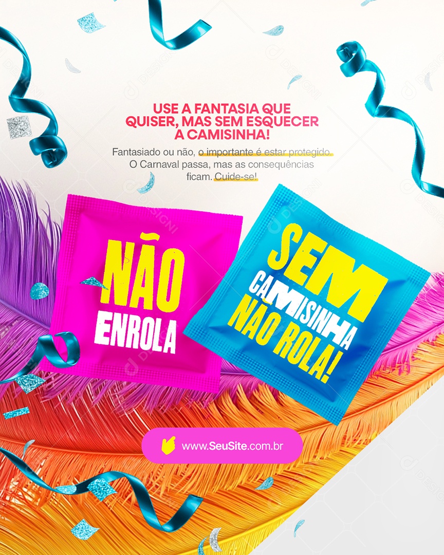 Avisos Use a Fantasia Que Quiser Social Media PSD Editável