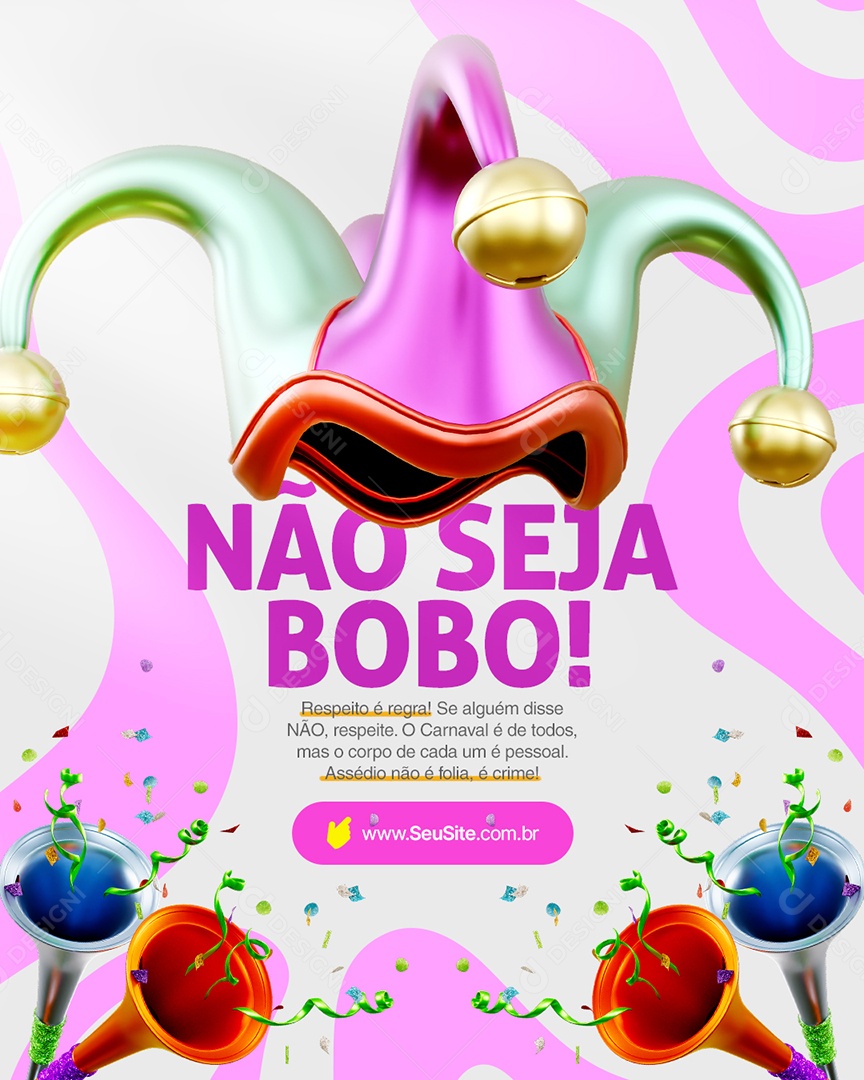 Avisos Não Seja Bobo Social Media PSD Editável