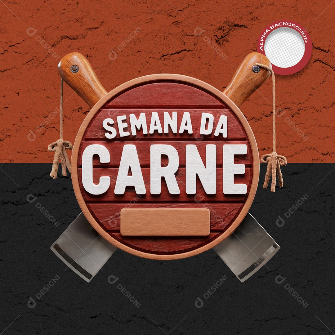 Selo 3D Semana Da Carne Para Composição PSD