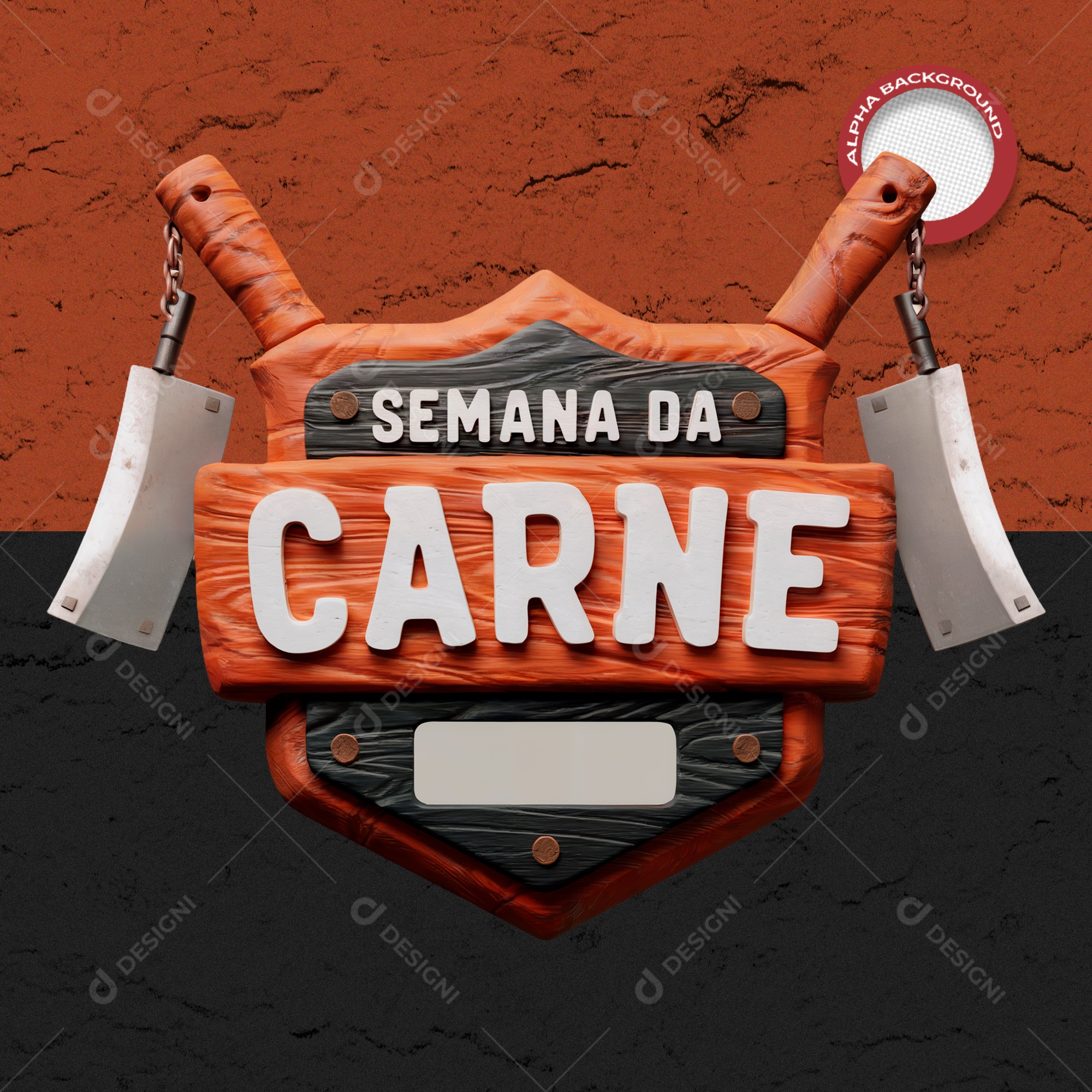 Selo 3D Semana Da Carne Para Composição PSD
