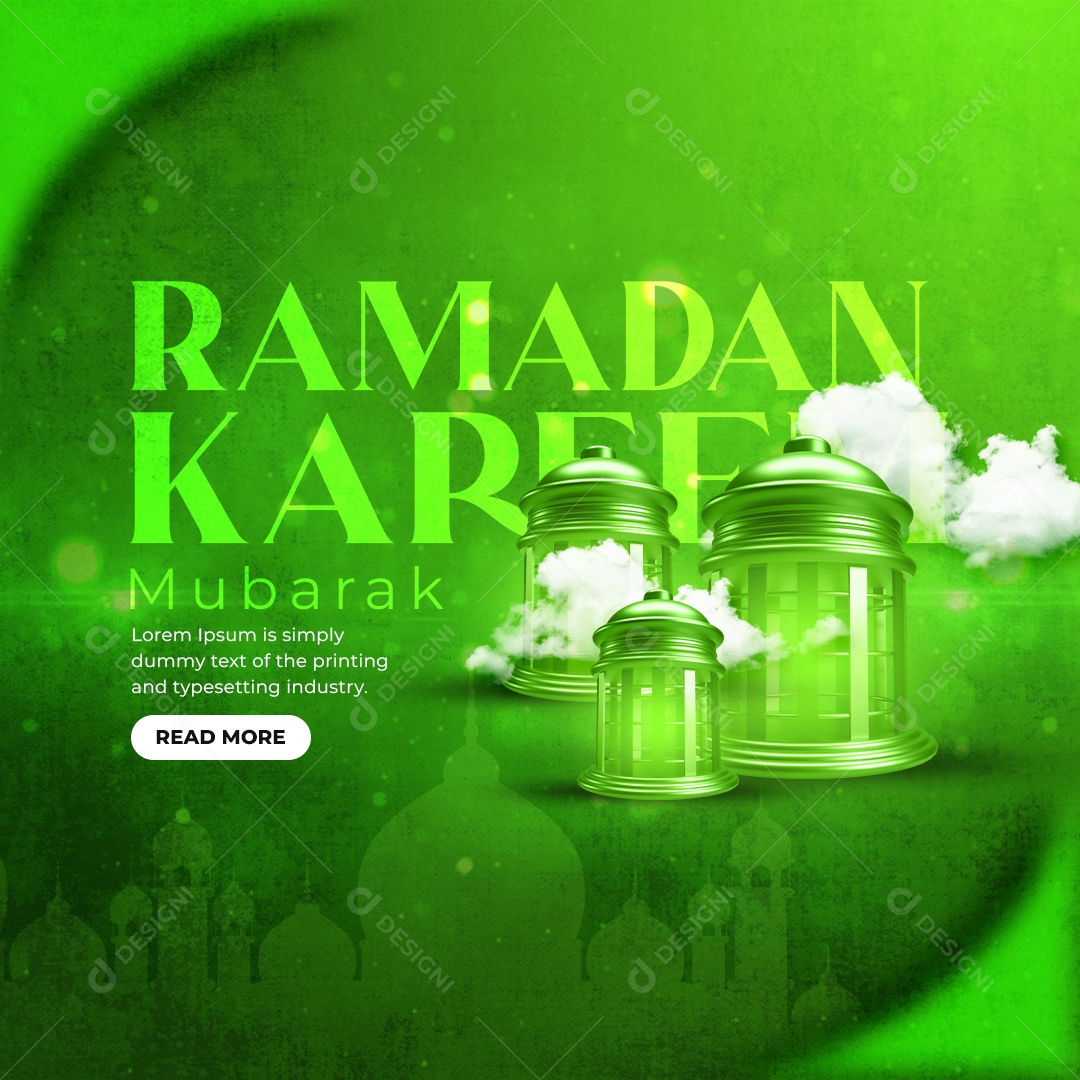 Social Media Feed Ramadan Kareem Mubarak PSD Editável