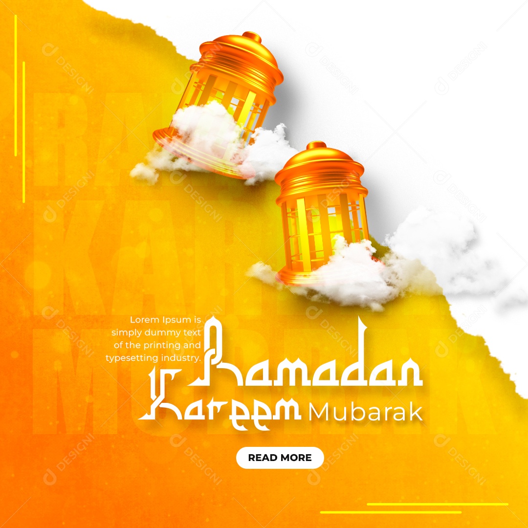 Social Media Feed Ramadan Kareem Mubarak PSD Editável