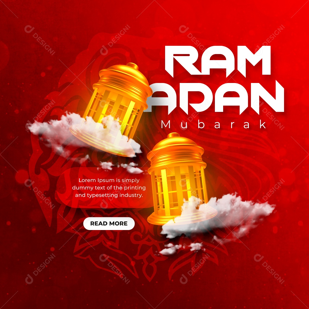 Social Media Feed Ramadan Kareem Mubarak PSD Editável