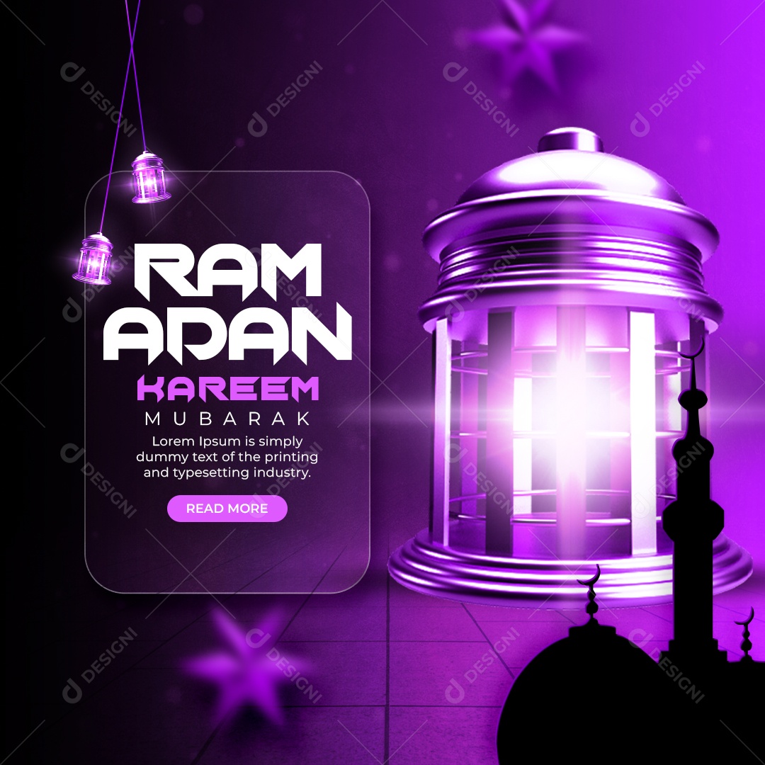 Social Media Feed Ramadan Kareem Mubarak PSD Editável