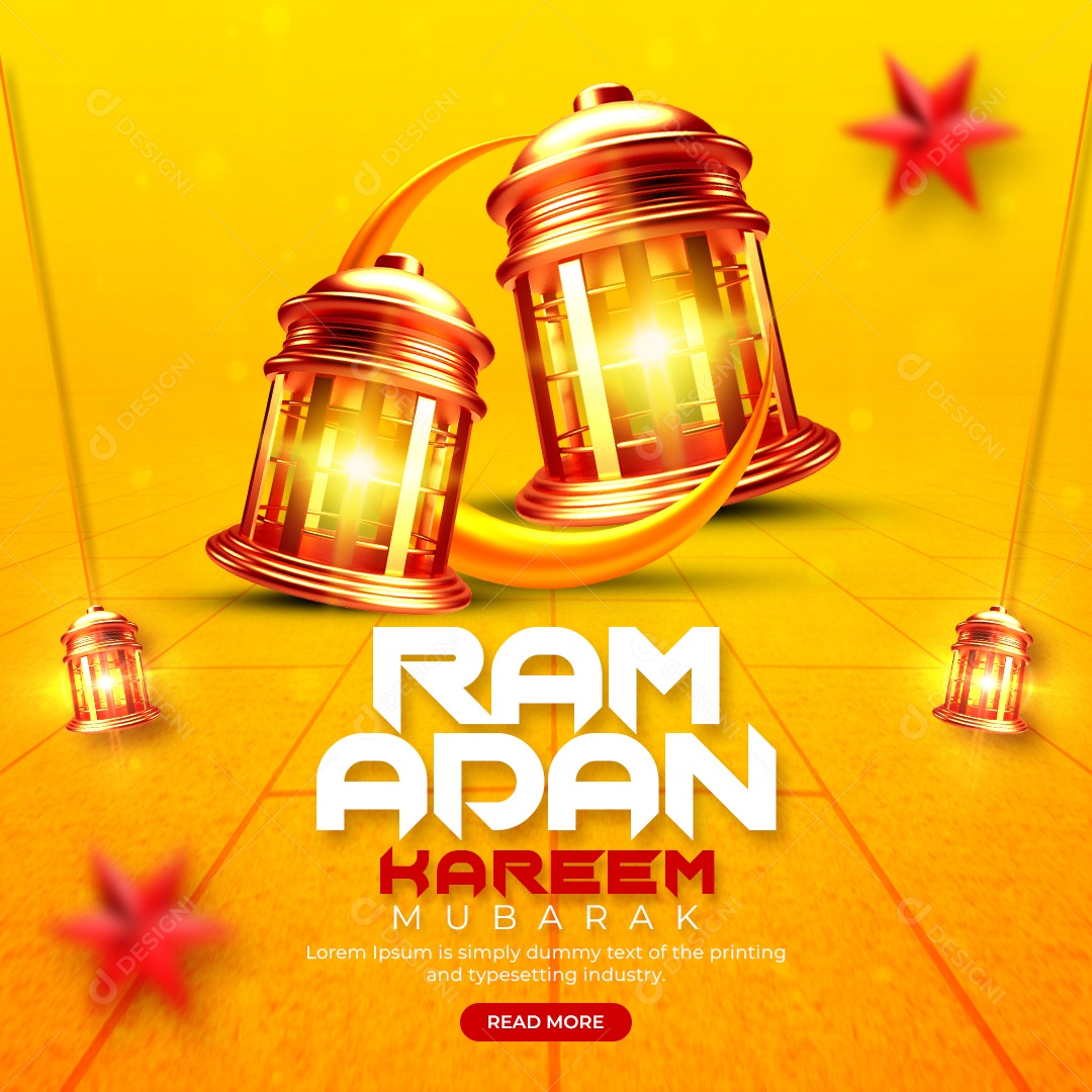 Social Media Feed Ramadan Kareem Mubarak PSD Editável