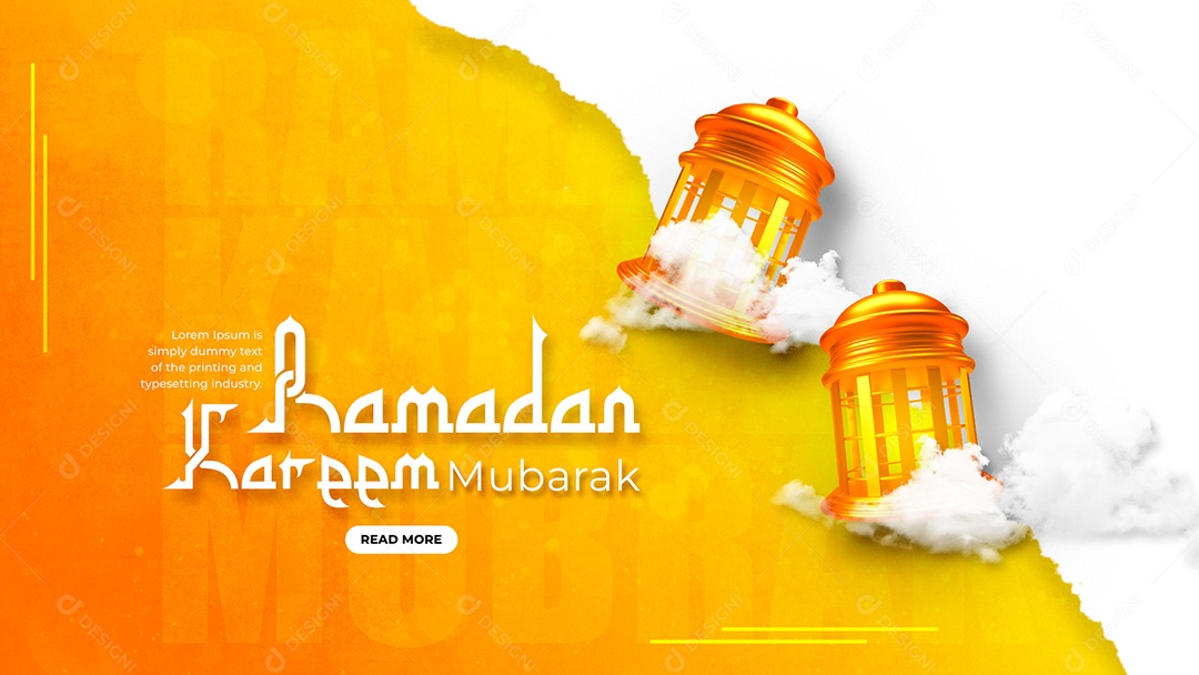 Social Media Banner Ramadan Kareem Mubarak PSD Editável