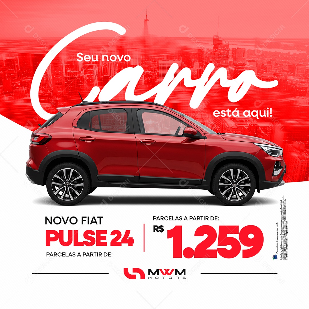 Ofertas Carros Concessionária Seu Novo Carro Está Aqui Social Media PSD Editável