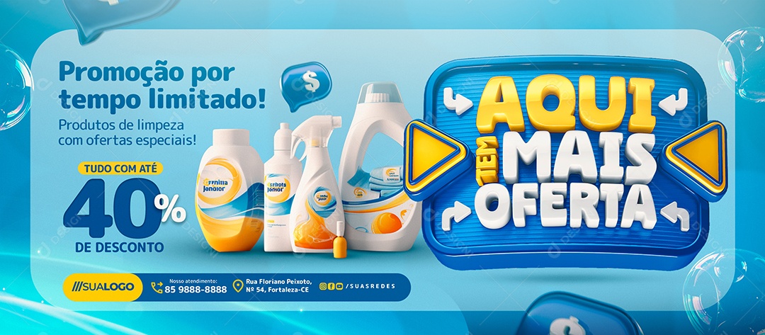 Banner Aqui Tem Mais Oferta Promoção Por Tempo Limitado Social Media PSD Editável