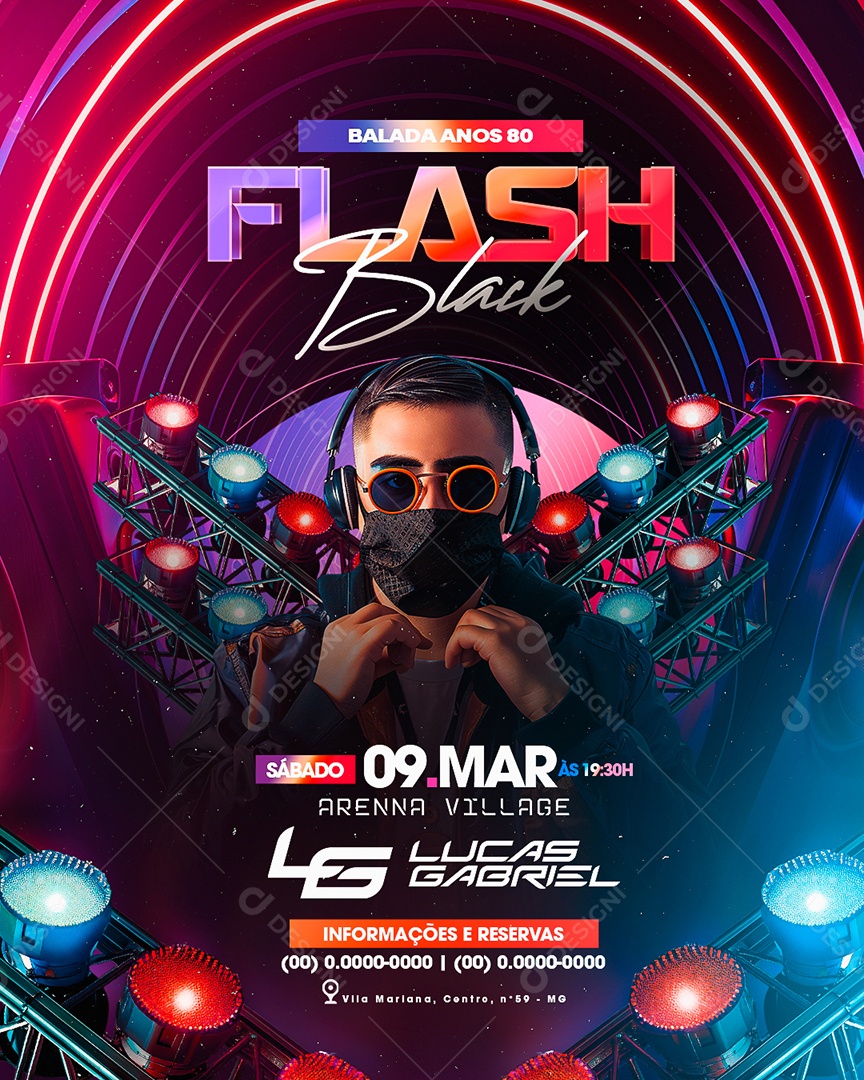 Flyer Flash Black Social Media PSD Editável