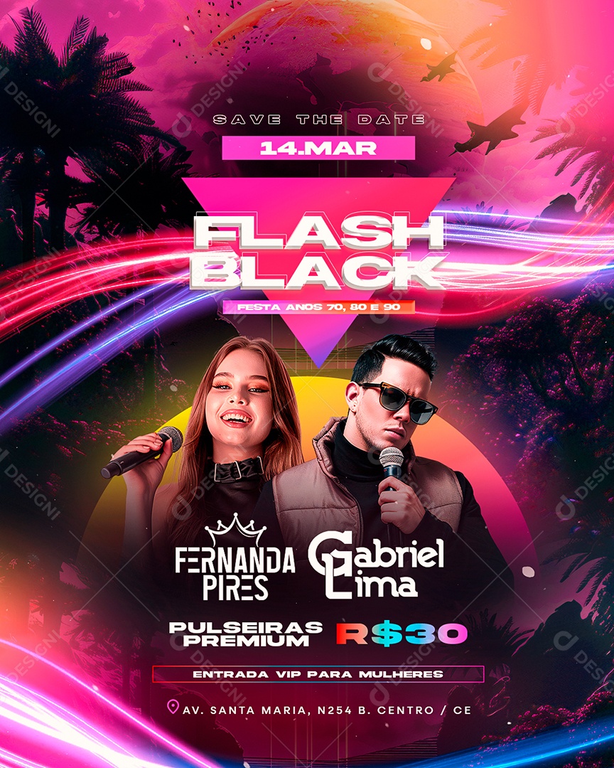 Flyer Flash Black Fernanda Pires Social Media PSD Editável