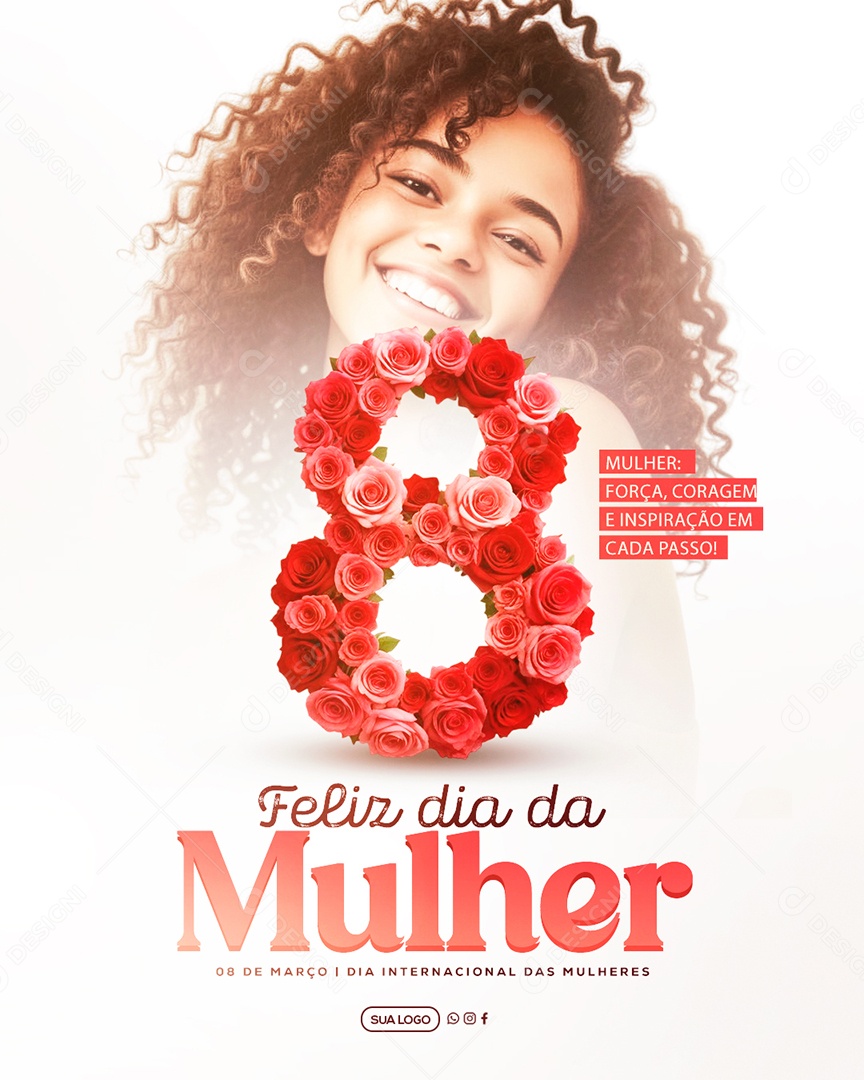 Dia Internacional da Mulher 08 De Março Social Media PSD Editável