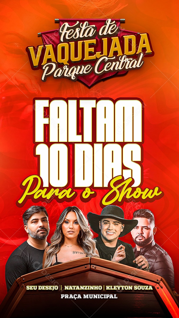 Festa de Vaquejada Parque Central Social Media PSD Editável