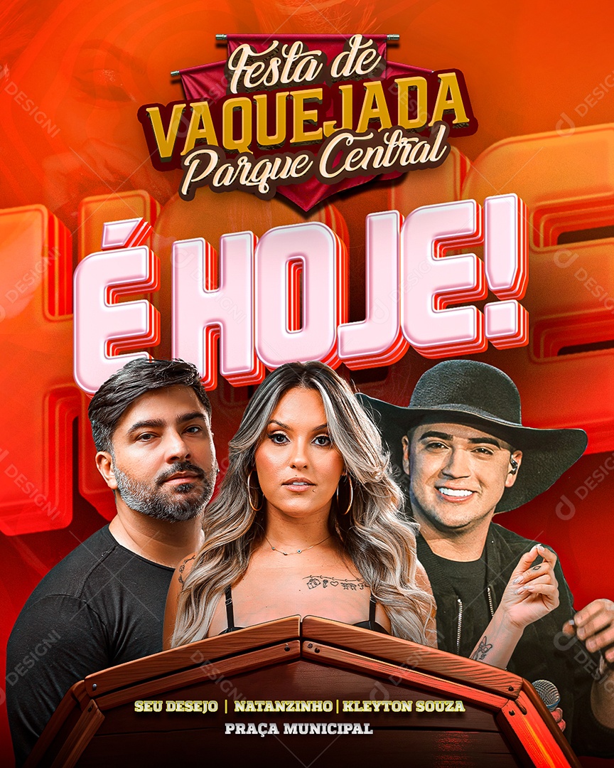 Flyer Festa de Vaquejada Parque Central Social Media PSD Editável