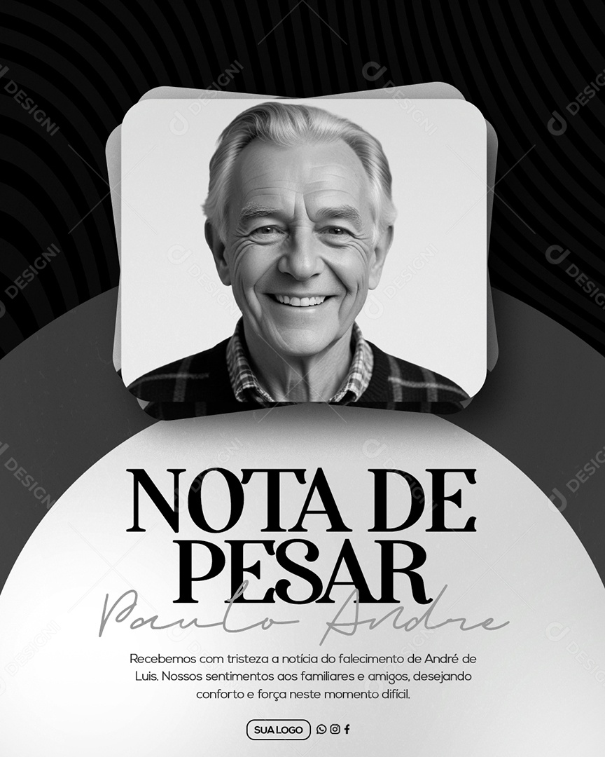 Nota de Pesar Social Media PSD Editável