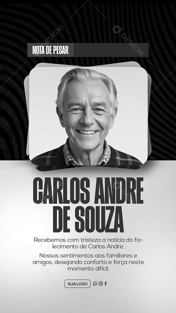 Story Nota de Pesar Social Media PSD Editável