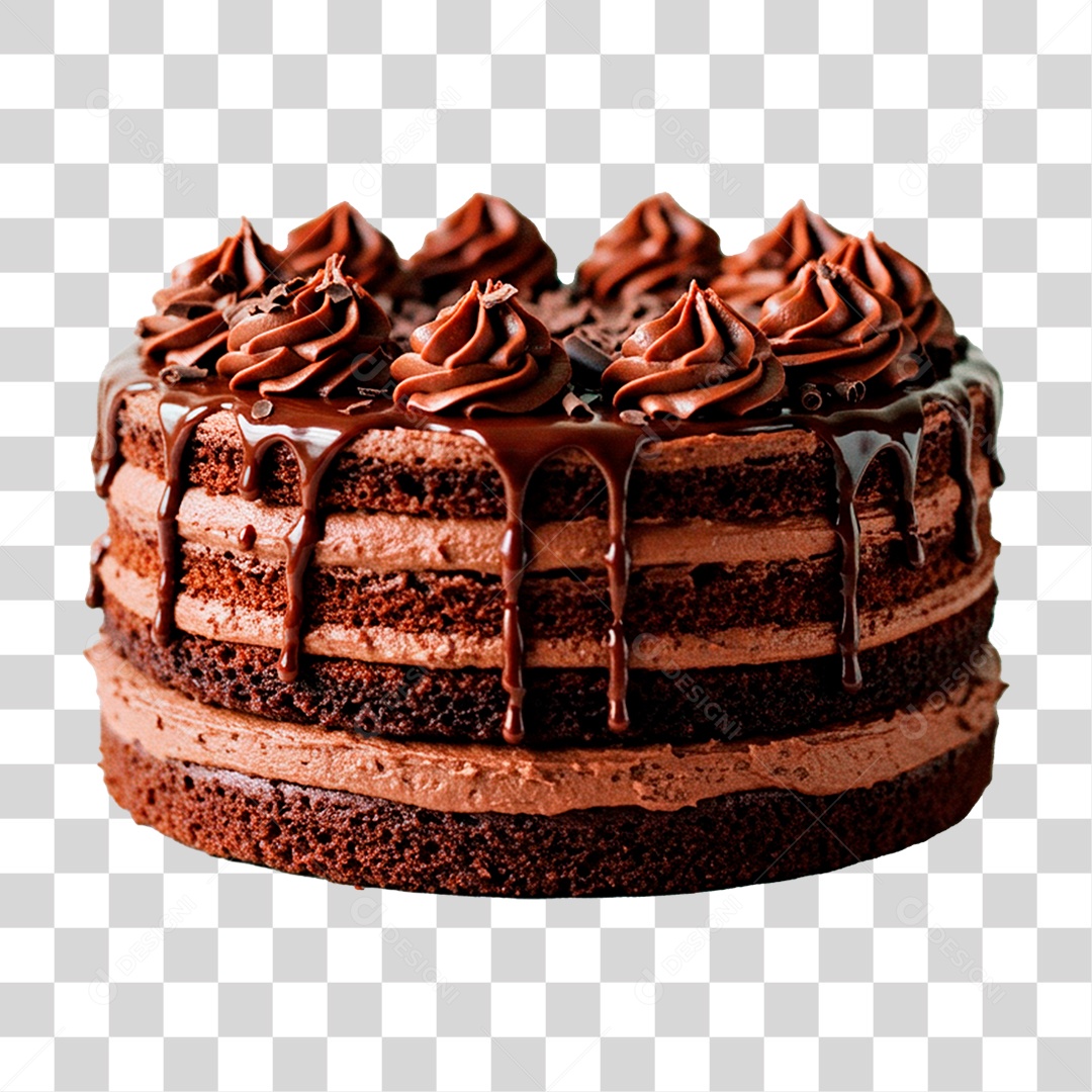 Bolo de Chocolate PNG Transparente
