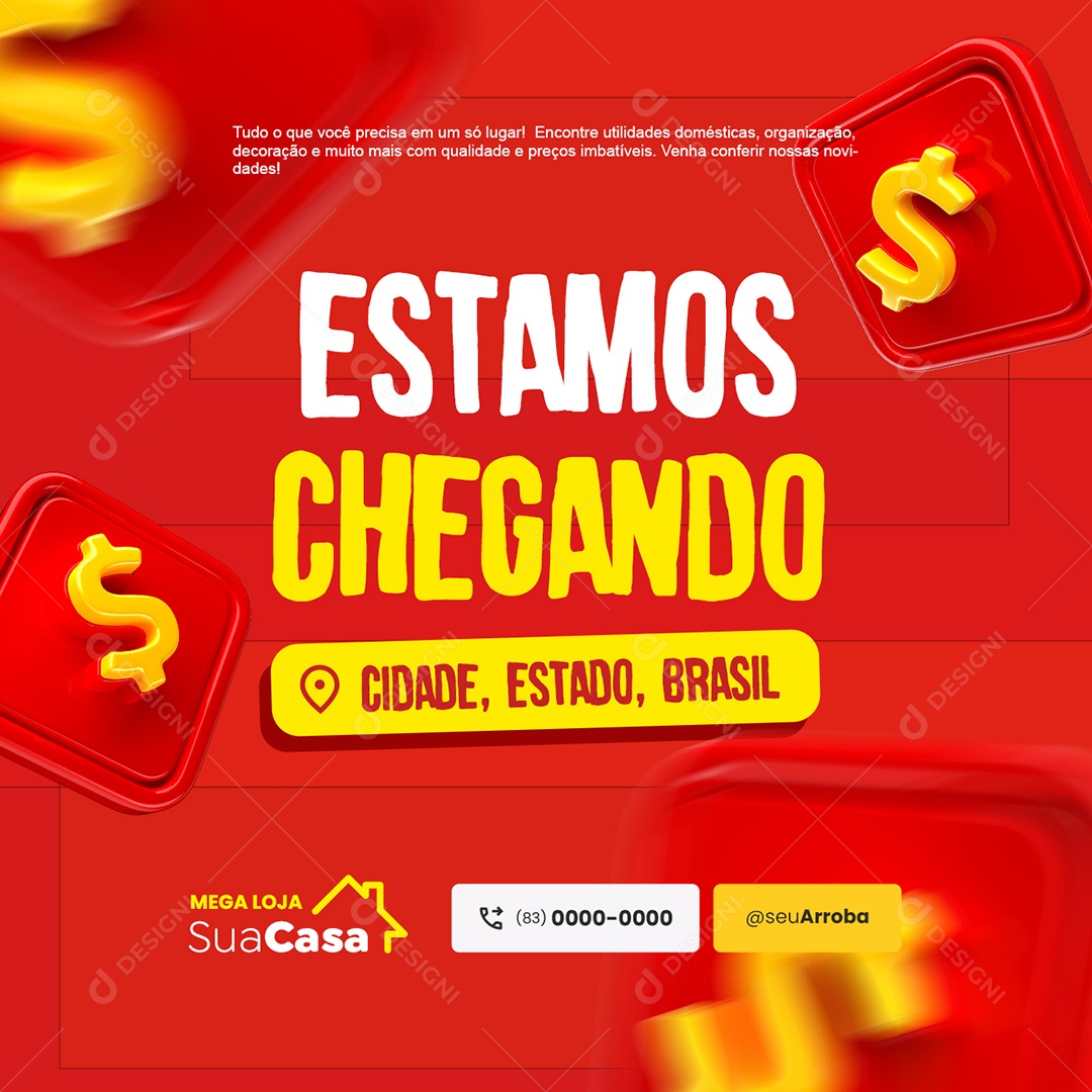 Loja de Roupas Estamos Chegando Social Media PSD Editável