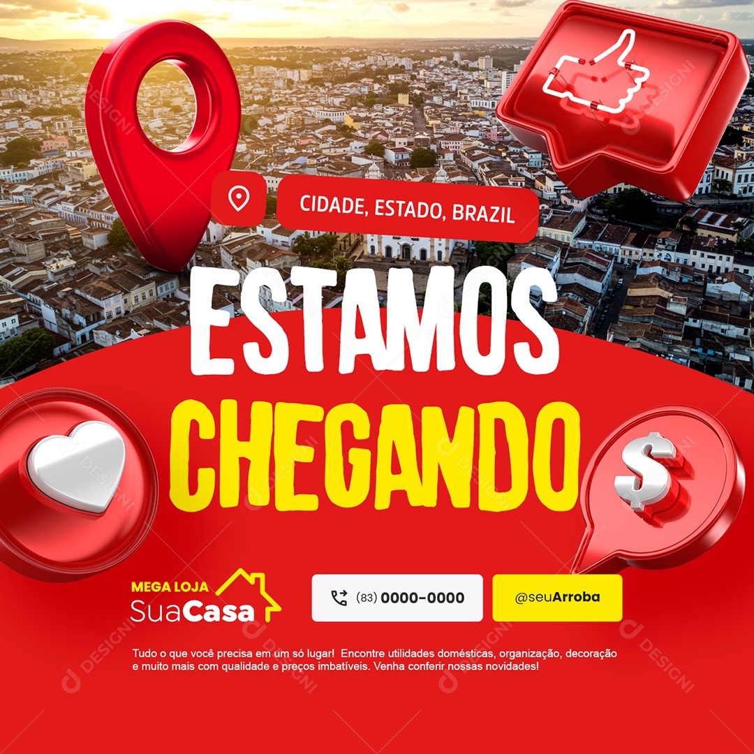 Loja de Roupas Estamos Chegando Social Media PSD Editável