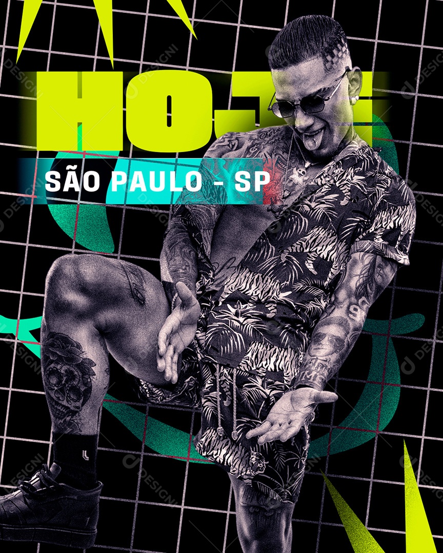 Flyer Show Dinho Alves é Hoje Social Media PSD Editável
