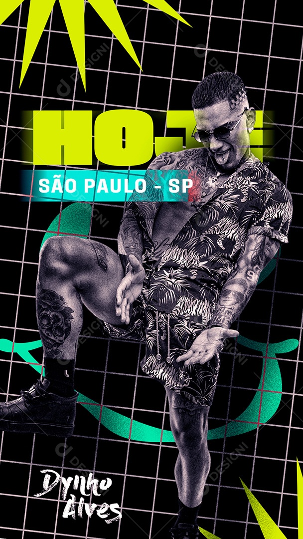 Story Show Dinho Alves é Hoje Social Media PSD Editável