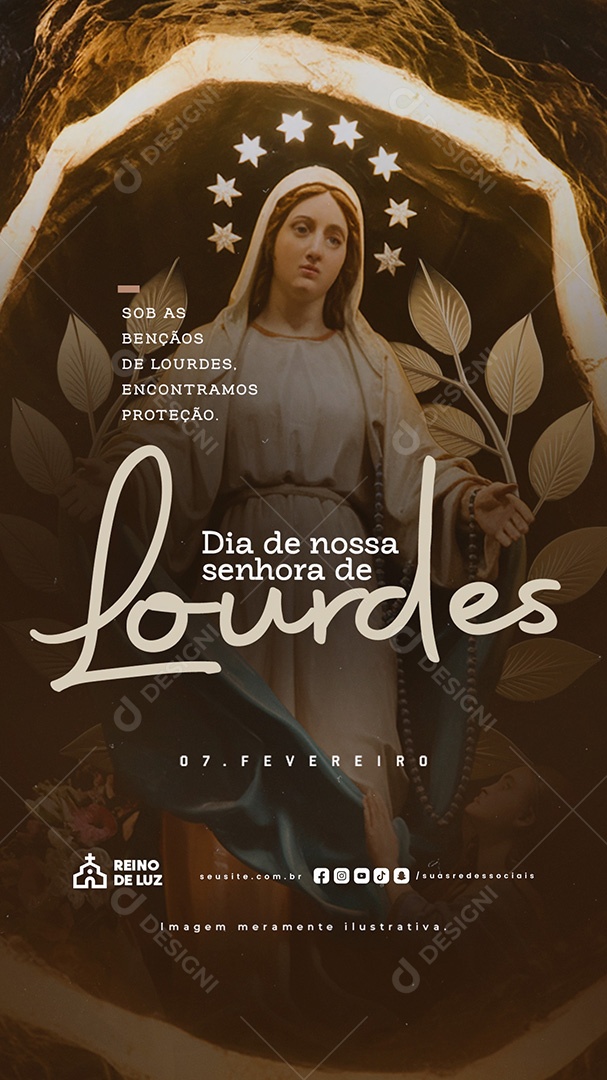 Story Social Media Dia de Nossa Senhora de Lourdes 11 De Fevereiro PSD Editável