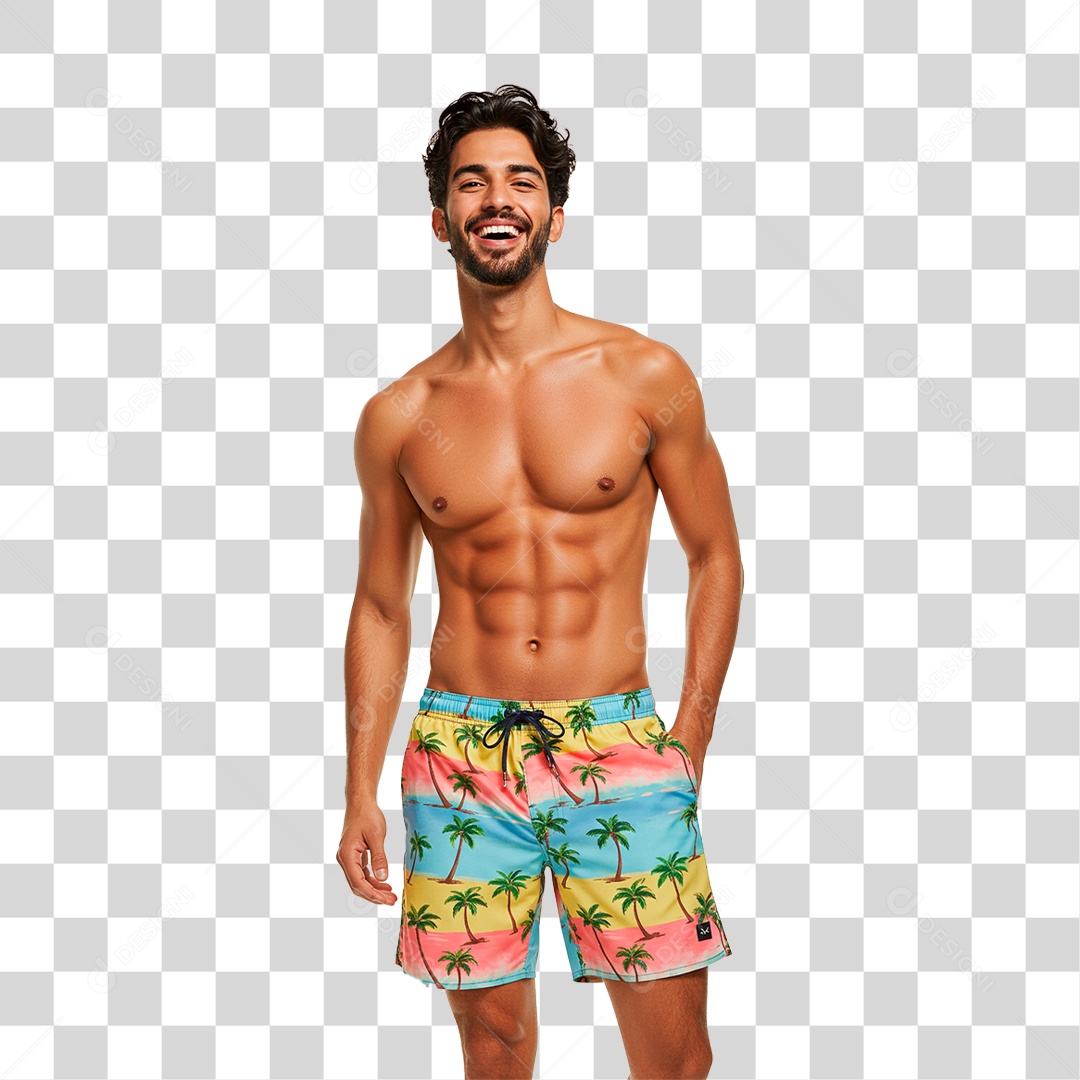 Homem de Short PNG Transparente