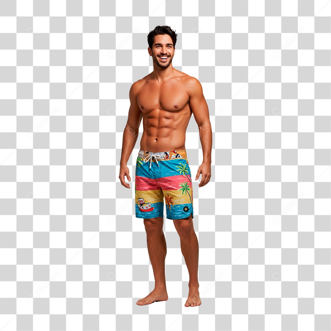 Homem de Short PNG Transparente
