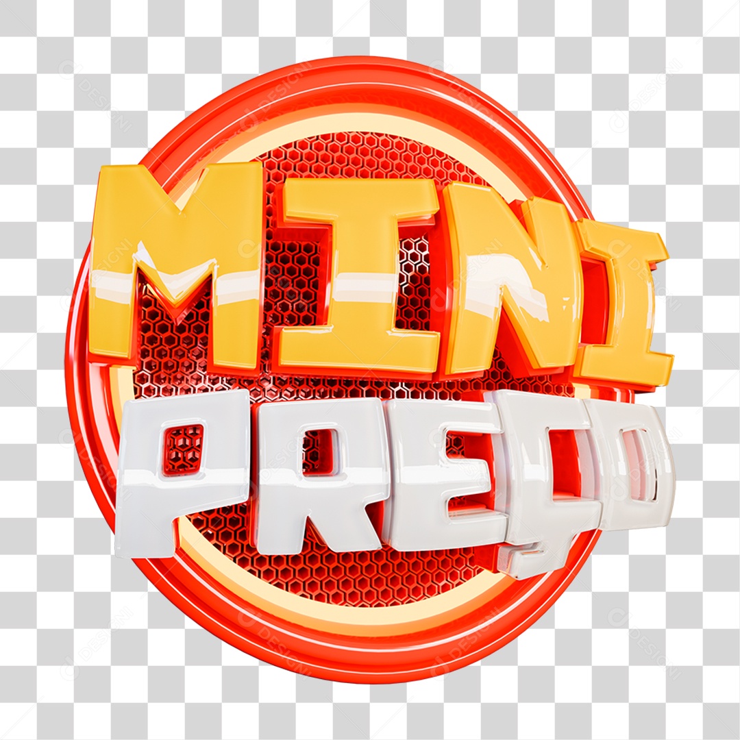 Selo 3D Mini Preço PNG Transparente