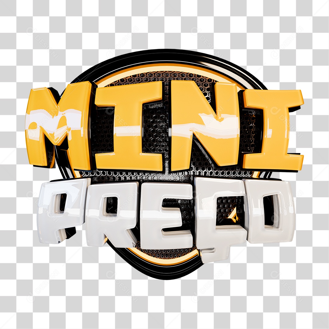 Selo 3D Mini Preço PNG Transparente