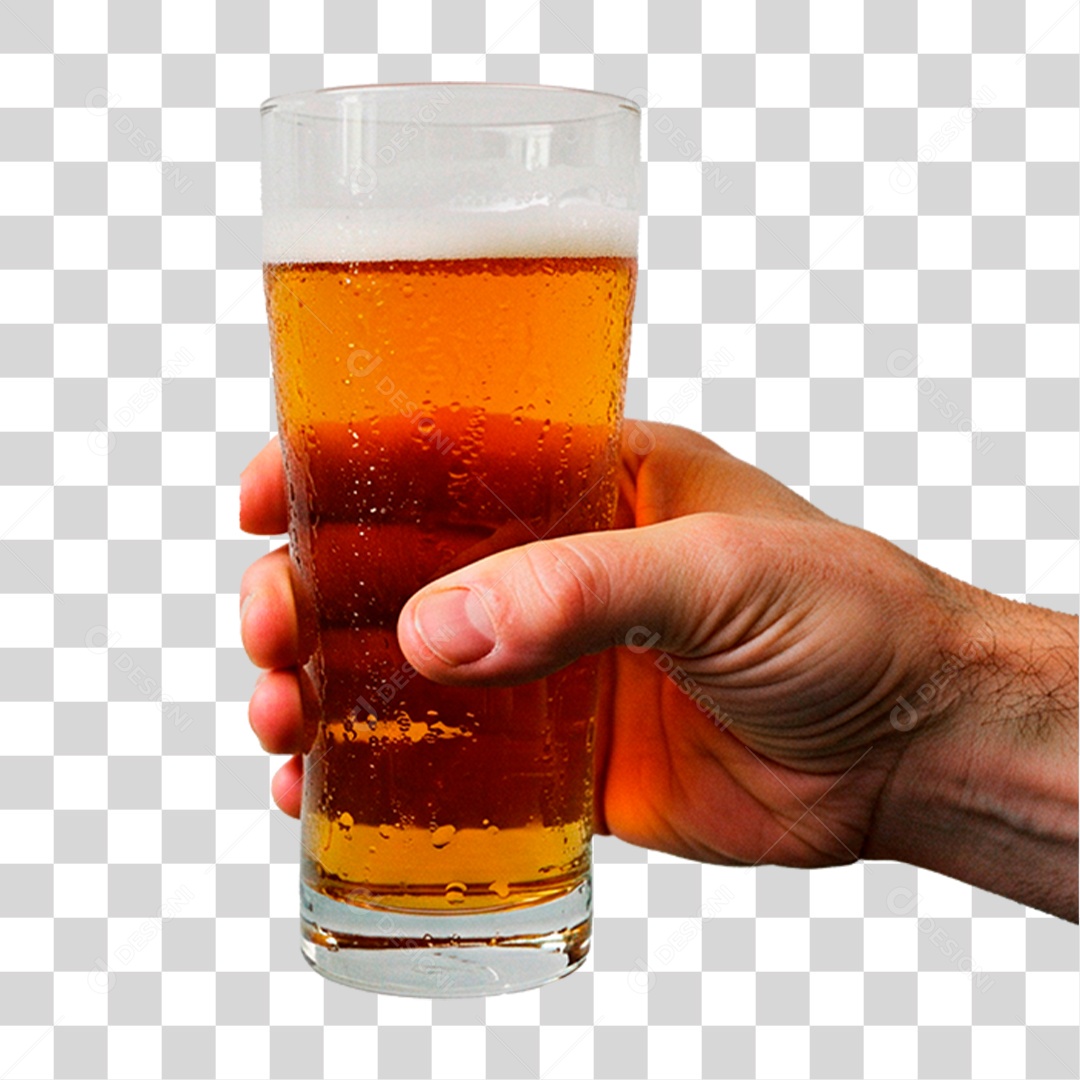 Mão Segurando Copo de Cerveja PNG Transparente